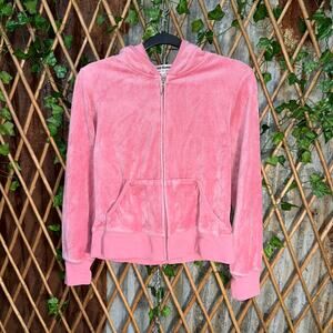 Vintage Y2K juicy couture femme USA made velour 1990s hoodie